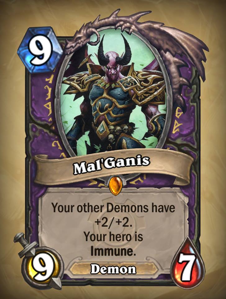 malganis warlock legendary hearthstone kártya