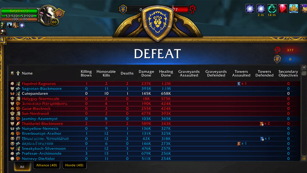 Alliance Defeat - Horde victory