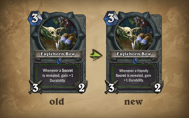 Hearthstone eaglehorn bow disenchant változás