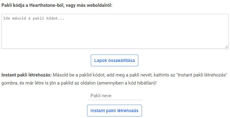 Instant pakli importálás