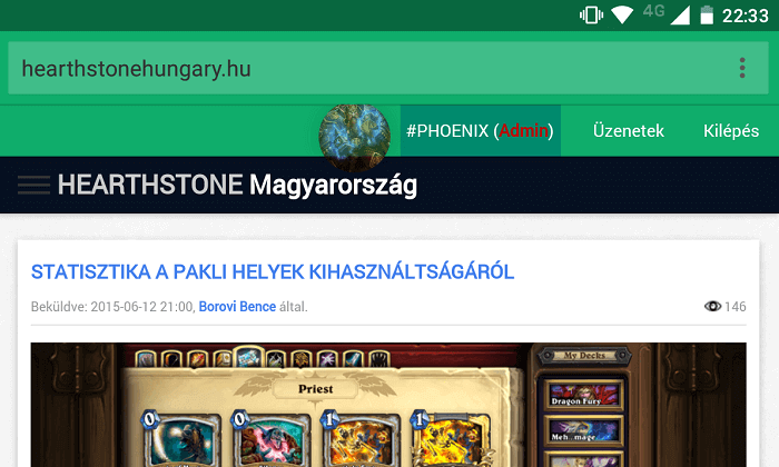 hearthstone hungary zöld mobil design