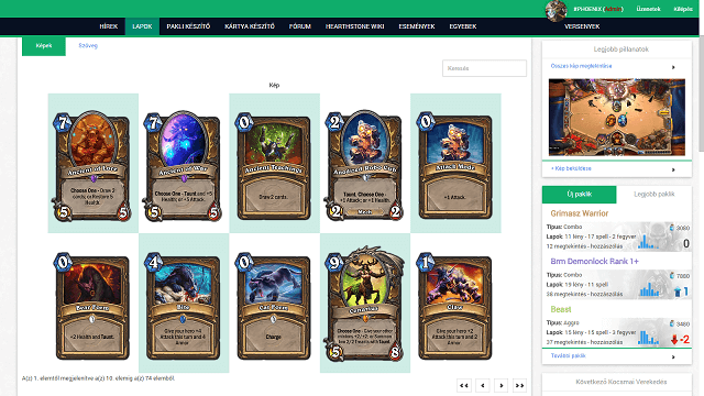 hearthstone kártyák