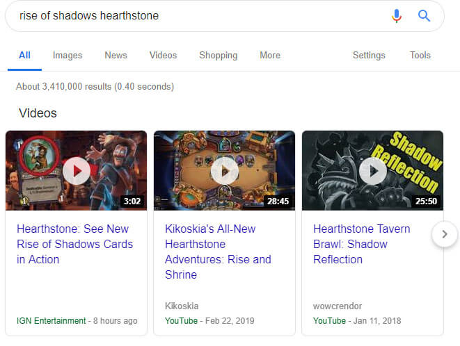 Rise of Shadows kiegészítő Hearthstone