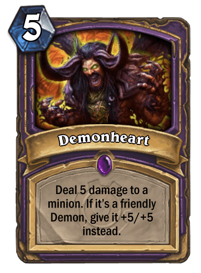 demonheart warlock hearthstone kártya