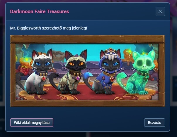 Darkmoon Faire Treasures felugró ablak