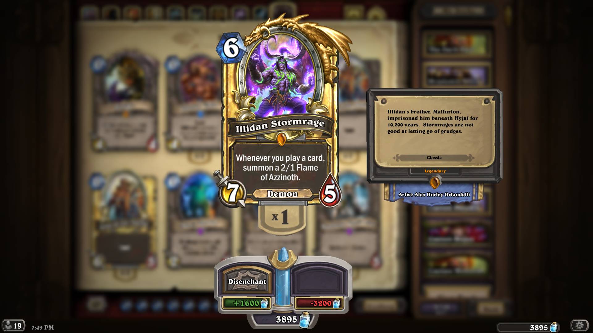 Golden Illidan Stormrage
