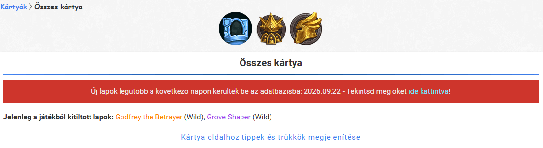 Játékból kitiltott lapok